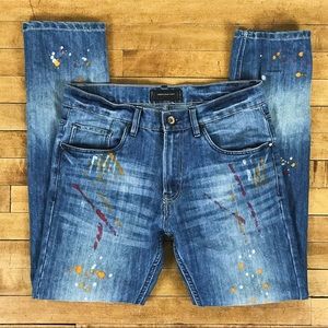 Slim Painted Mens Prescription Jeans 34x32 Fashion